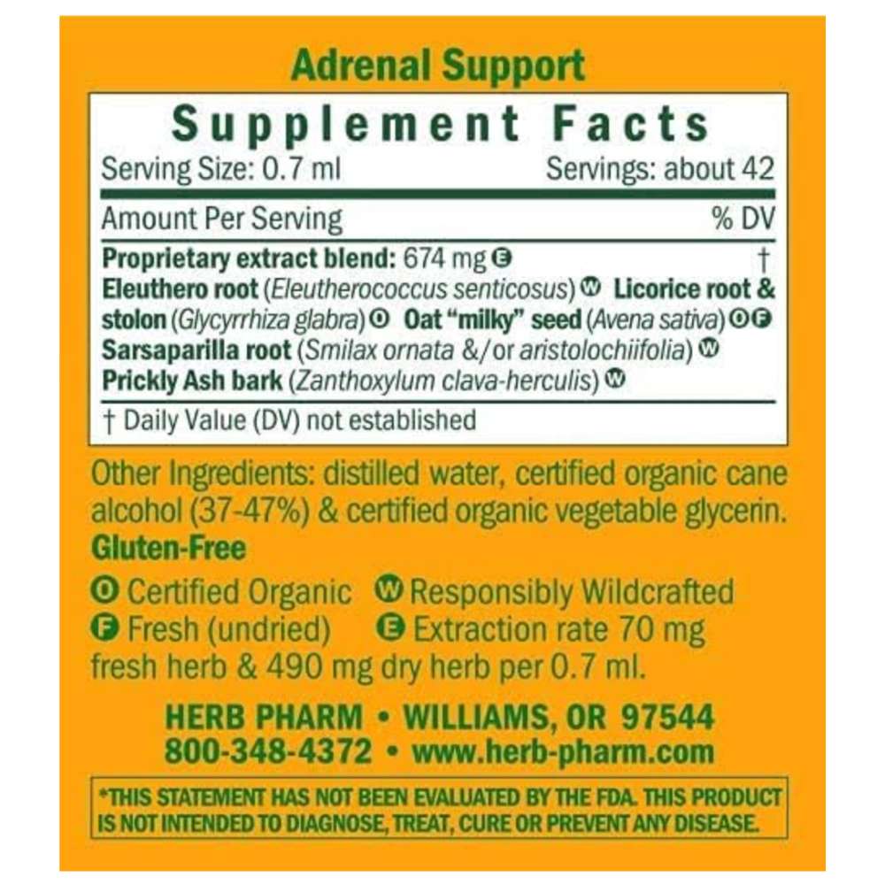 ADRENAL SUPPORT 1 fl oz * Herb Pharm Supplement - Conners Clinic