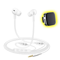 Thumbnail for Air Tube EMF Protection Radiation-Free Stereo Earbud Headphones Conners Clinic Equipment White Earbud Headphones - Aux + Bluetooth Adapter - Conners Clinic