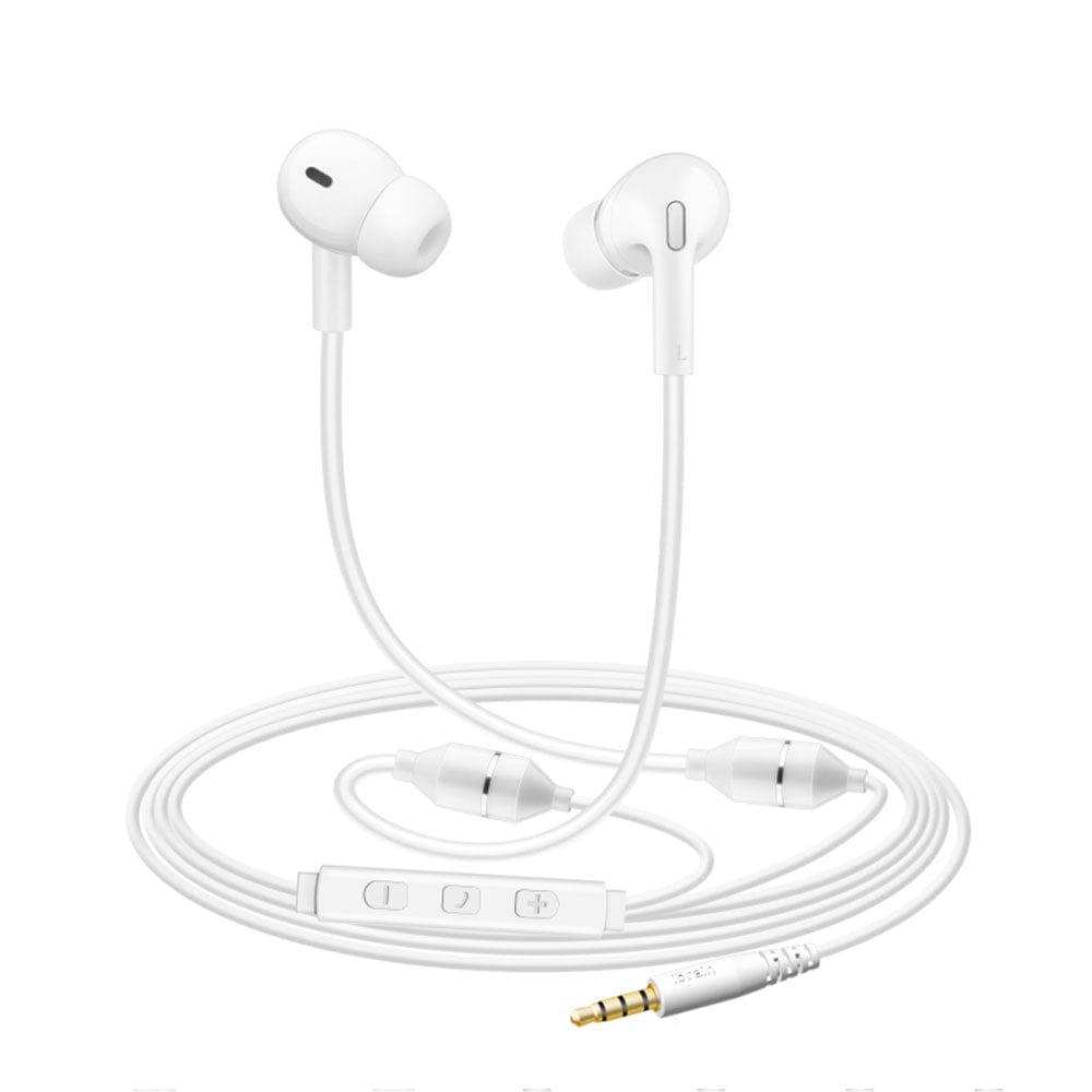 Air Tube EMF Protection Radiation-Free Stereo Earbud Headphones Conners Clinic Equipment White Earbud Headphones - Aux - Conners Clinic