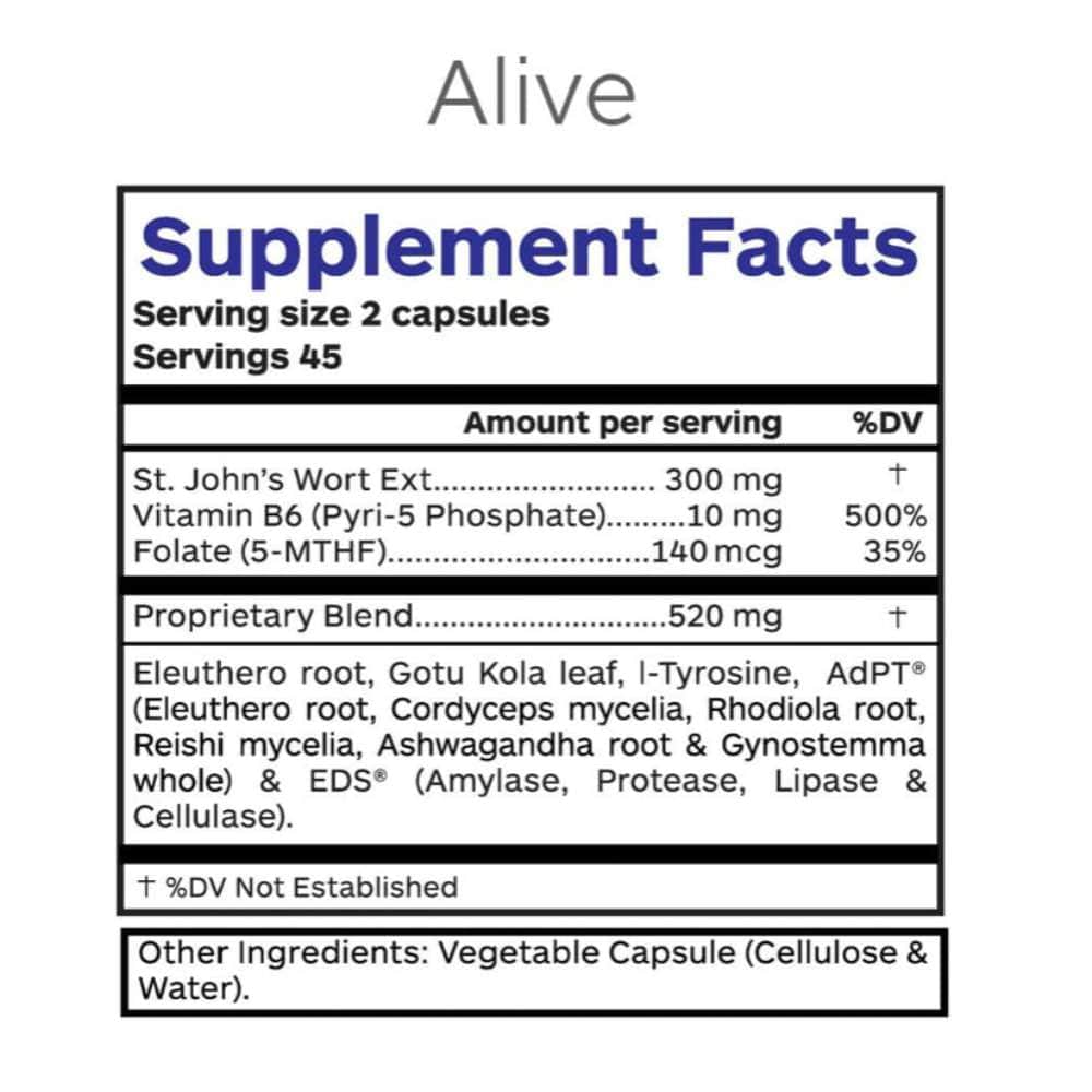 Alive (90 Capsules) Biotics Research Genetic Support - Conners Clinic