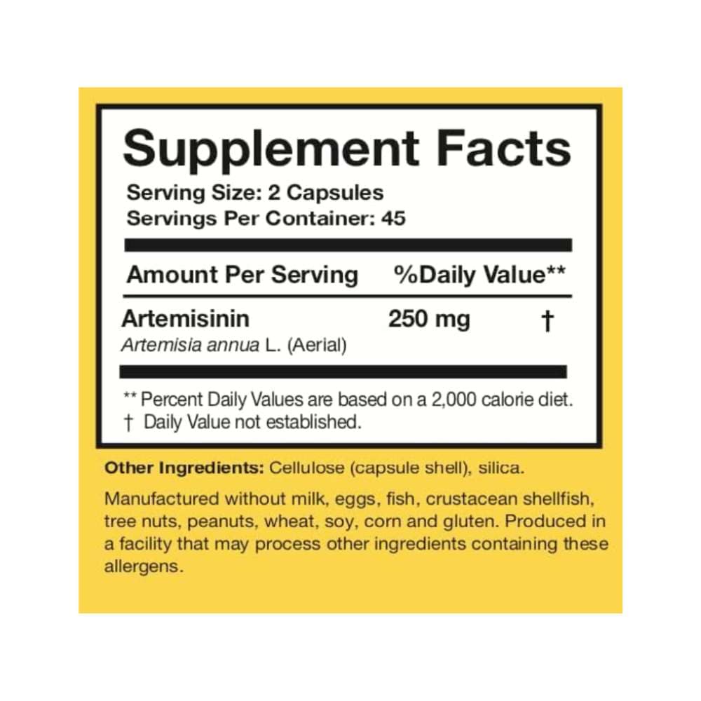 Artemisinin Solo -  90 Capsules Researched Nutritionals Supplement - Conners Clinic