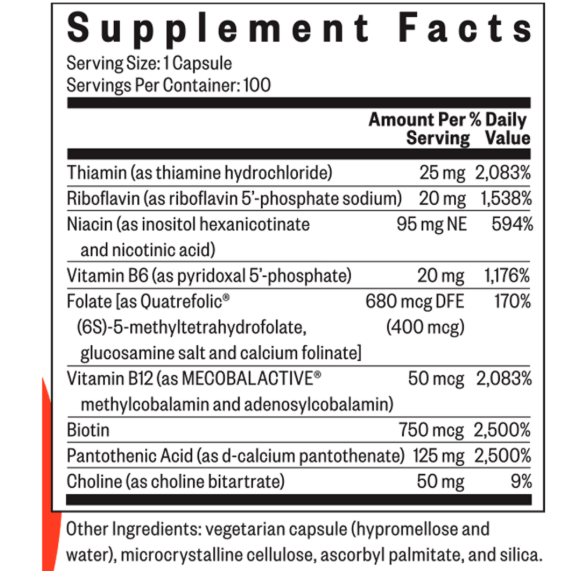 B Complex Plus (100 Capsules) * Seeking Health Supplement - Conners Clinic
