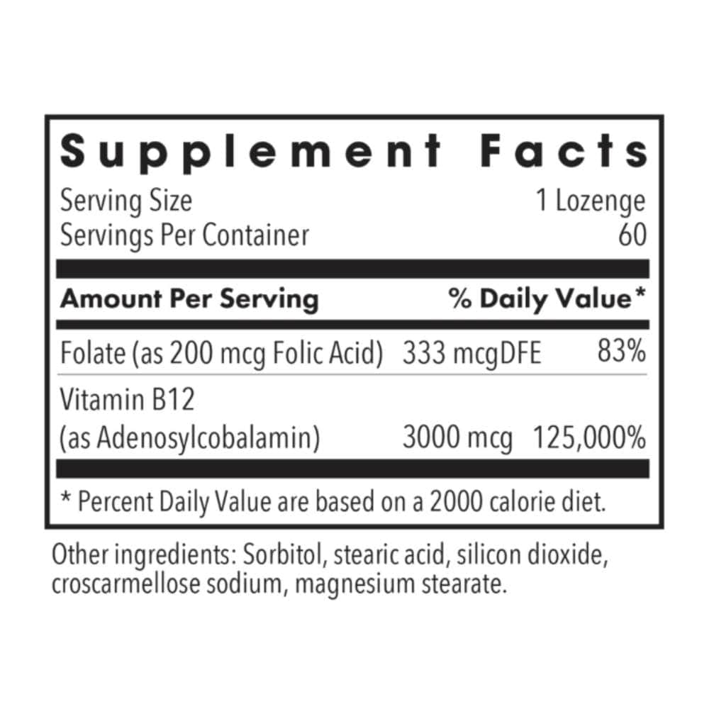 B12 Adenosylcobalamin 60 Lozenges   * Allergy Research Group - Conners Clinic