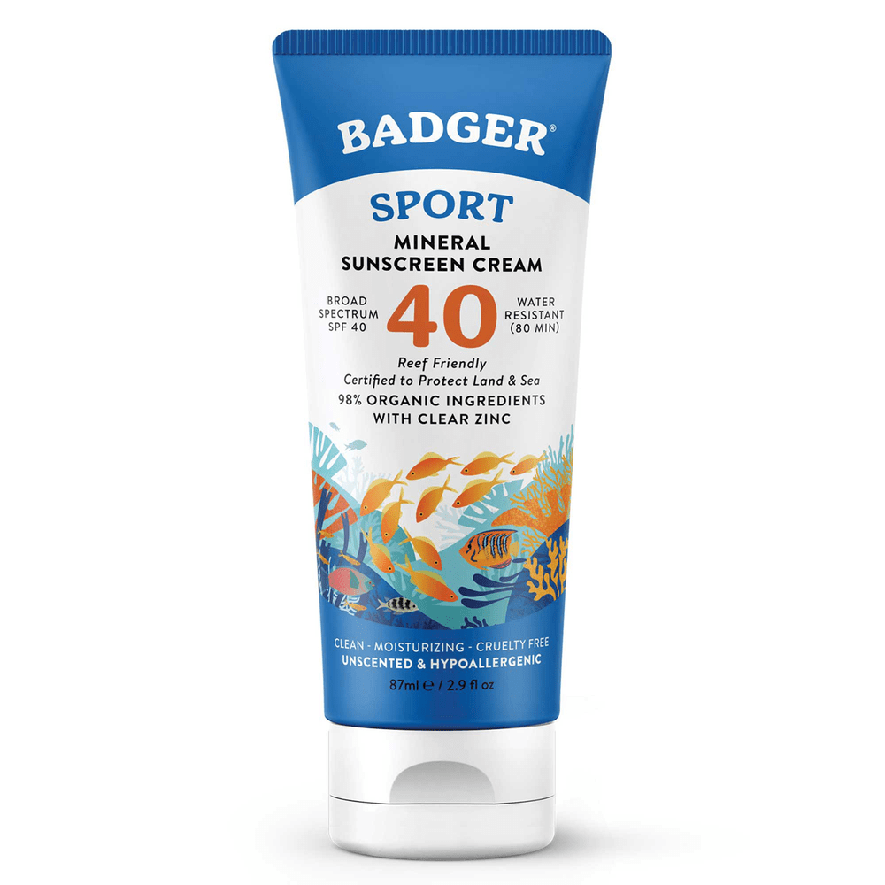 Badger SPF 40 Sport Mineral Sunscreen Cream * Badger Supplement - Conners Clinic