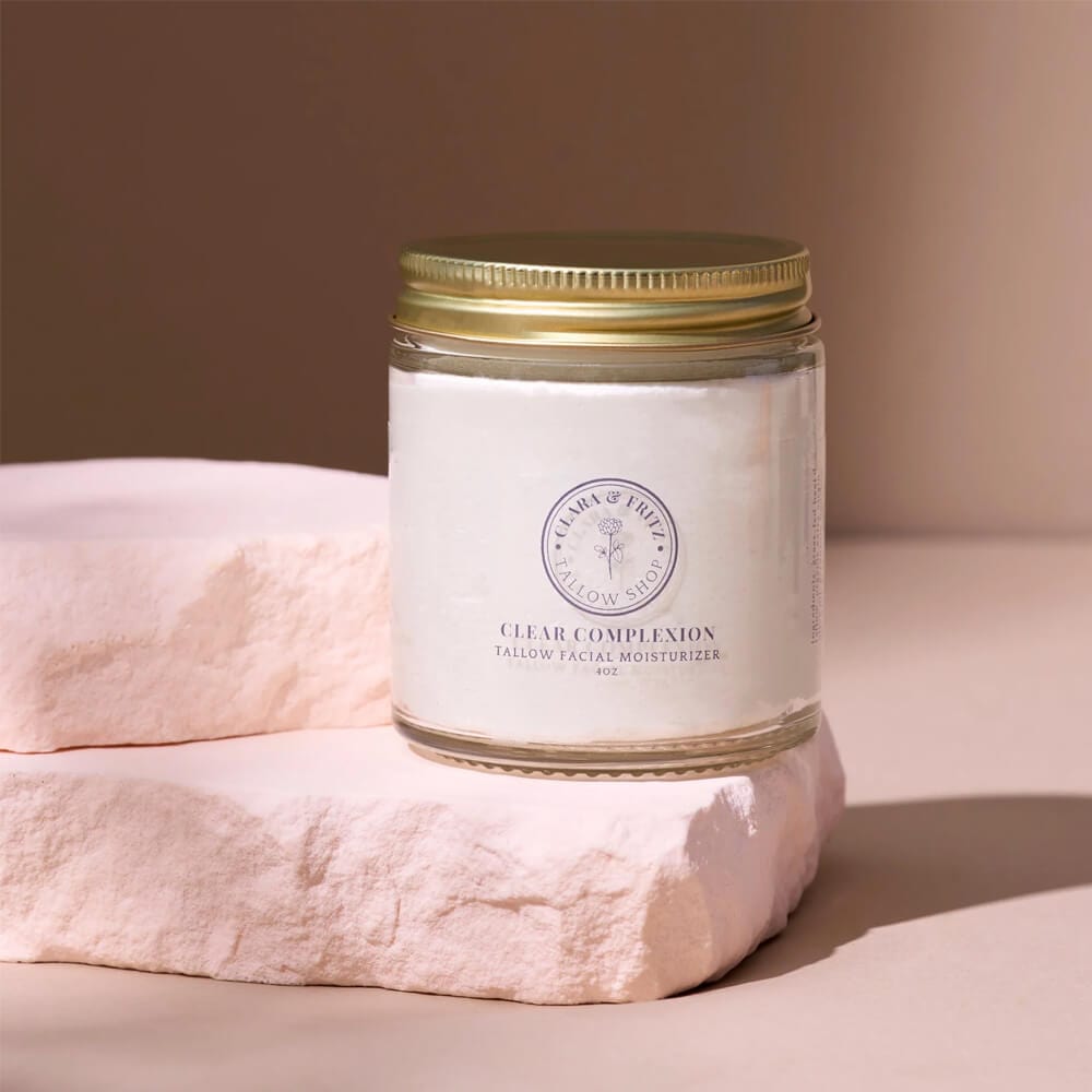 Clear Complexion Whipped Tallow Facial Moisturizer - Grass-Fed, Organic Palm & Pine Apothecary Skin Care - Conners Clinic