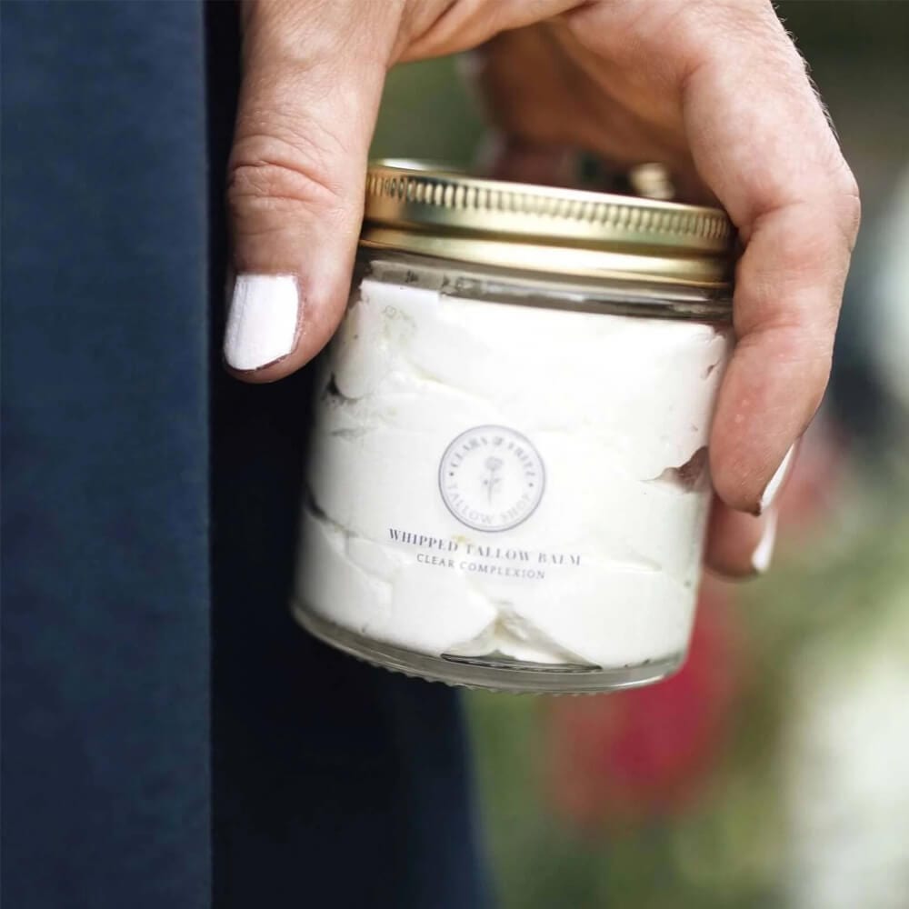 Clear Complexion Whipped Tallow Facial Moisturizer - Grass-Fed, Organic Palm & Pine Apothecary Skin Care - Conners Clinic