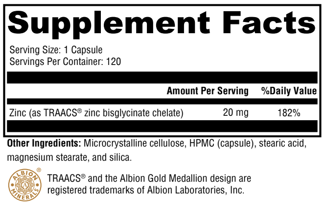 Clear Zinc - 120 caps Conners Clinic Supplement - Conners Clinic