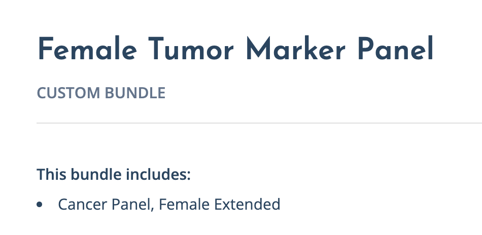 Female Tumor Marker Panel Conners Clinic Labs Lab Test Kit - Conners Clinic