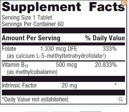 Intrinsi B12/Folate 60 tabs * Metagenics Supplement - Conners Clinic