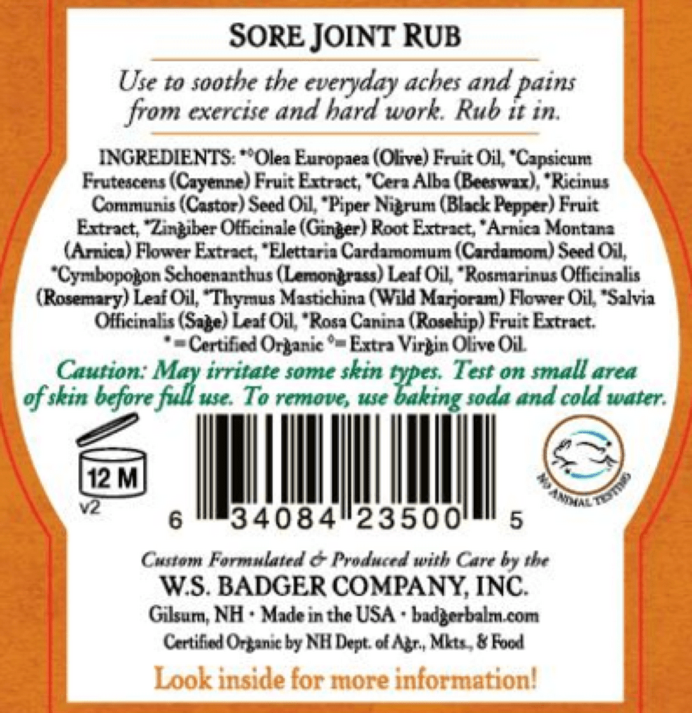 Joint Rub * Badger Supplement - Conners Clinic