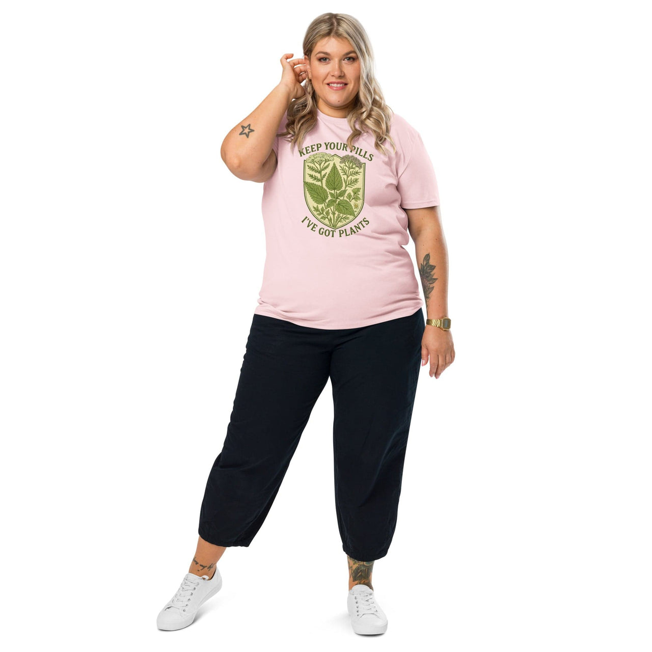 Keep Your Pills, I've Got Plants Organic Cotton Unisex T-Shirt The Grounded Mind Cotton Pink / S - Conners Clinic