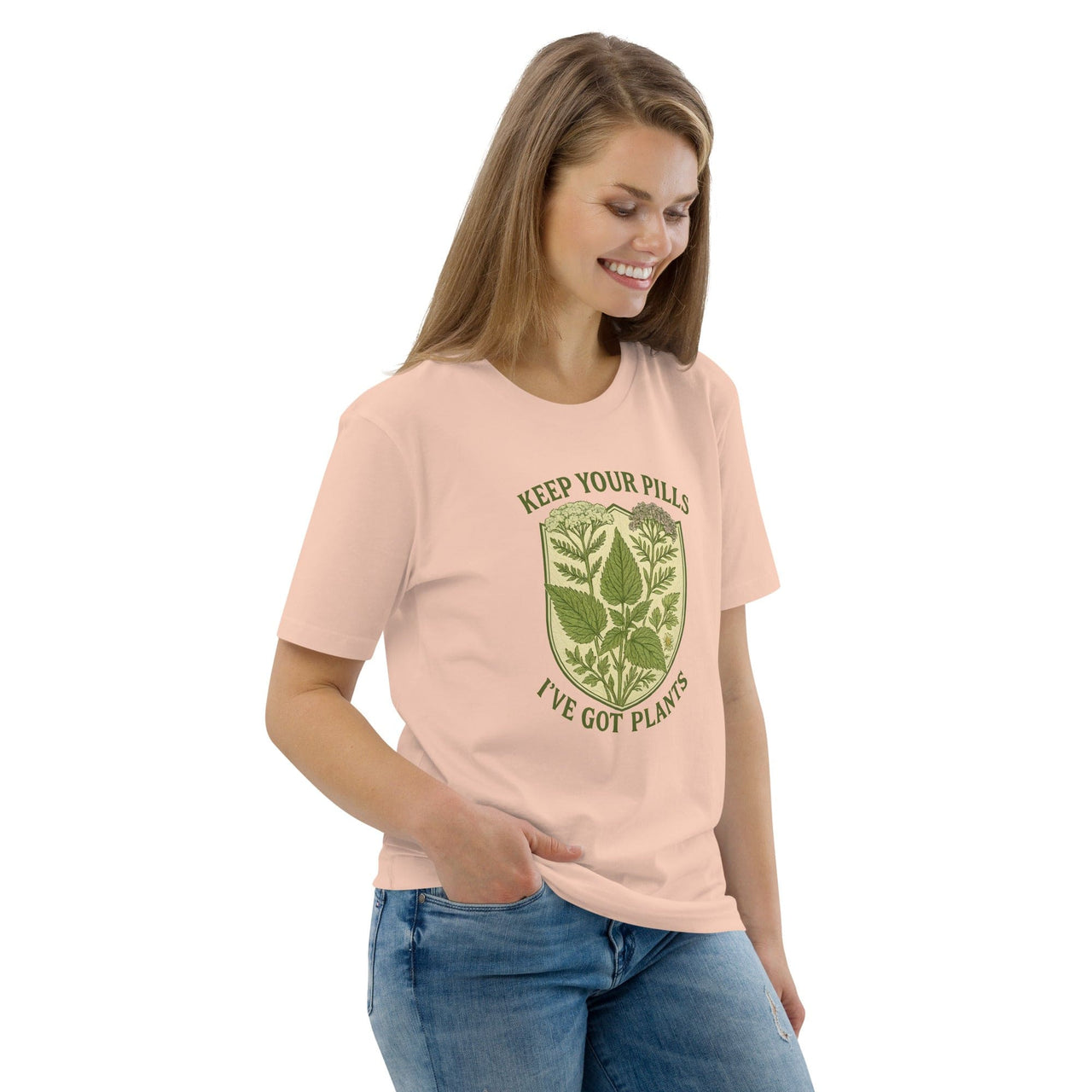Keep Your Pills, I've Got Plants Organic Cotton Unisex T-Shirt The Grounded Mind Fraiche Peche / S - Conners Clinic