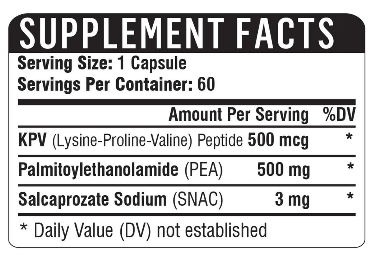 KPV + PEA 500 60 Caps * Healthgevity Supplement - Conners Clinic