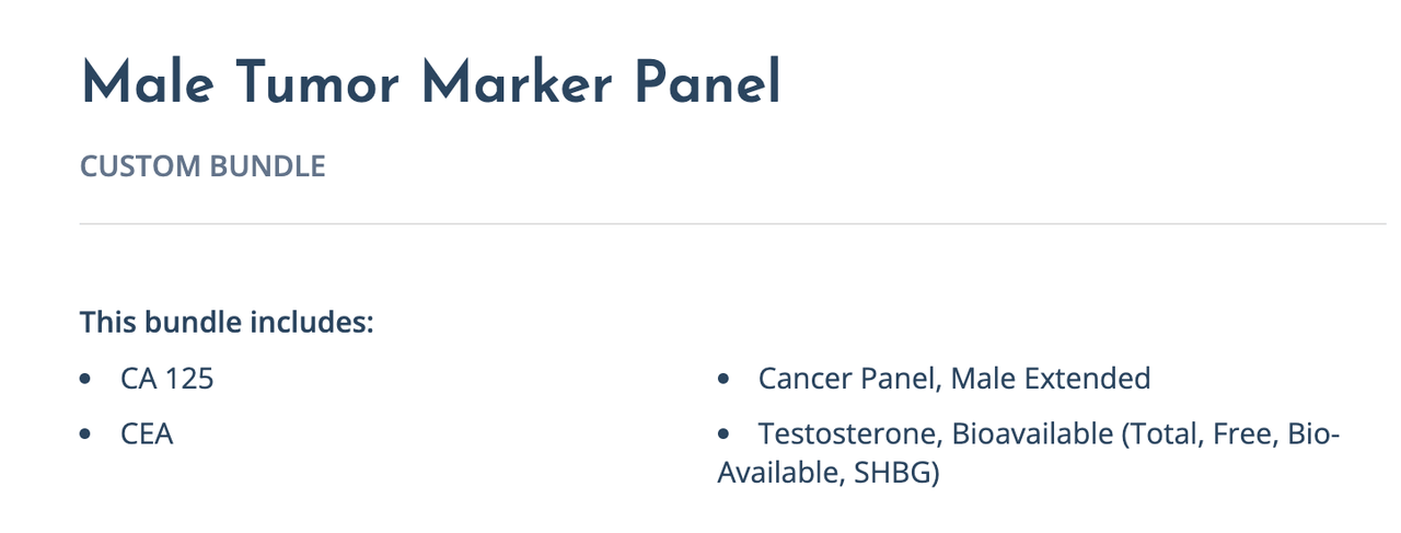 Male Tumor Marker Panel Conners Clinic Labs Lab Test Kit - Conners Clinic