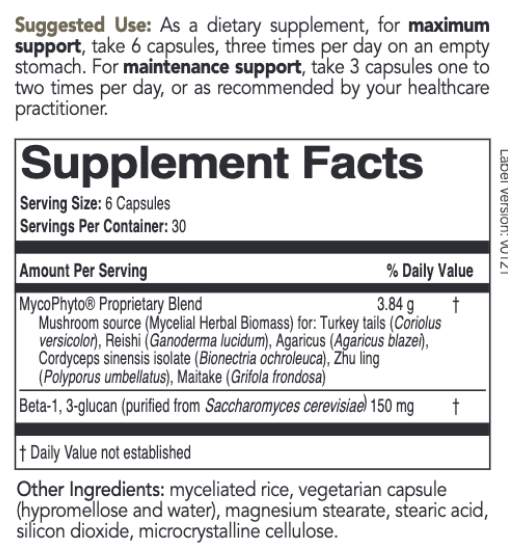 MycoPhyto 180 vegcaps.      * EcoNugenics Supplement - Conners Clinic
