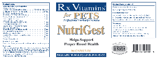 NutriGest for Dogs & Cats Caps 90 caps Rx Vitamins for Pets Supplement - Conners Clinic