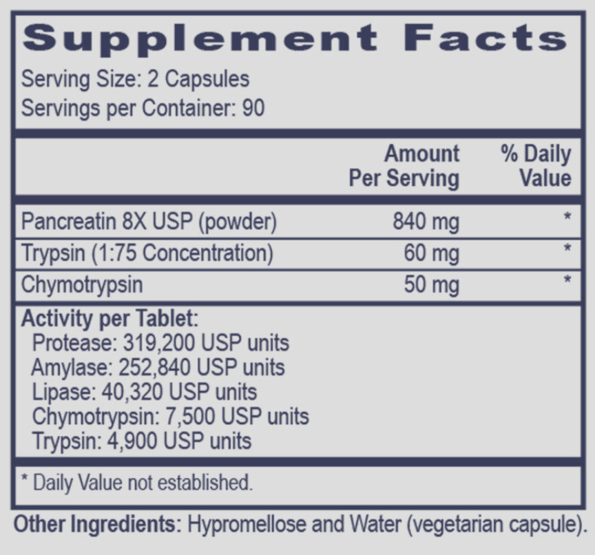 Pancreatin 8x Plus Enzymes - 315 Tabs Prof Health Products Supplement - Conners Clinic