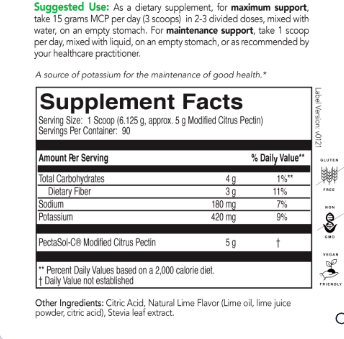 PectaSol-C Professional LIME Flavor 90 Servings Clinical Synergy Supplement - Conners Clinic