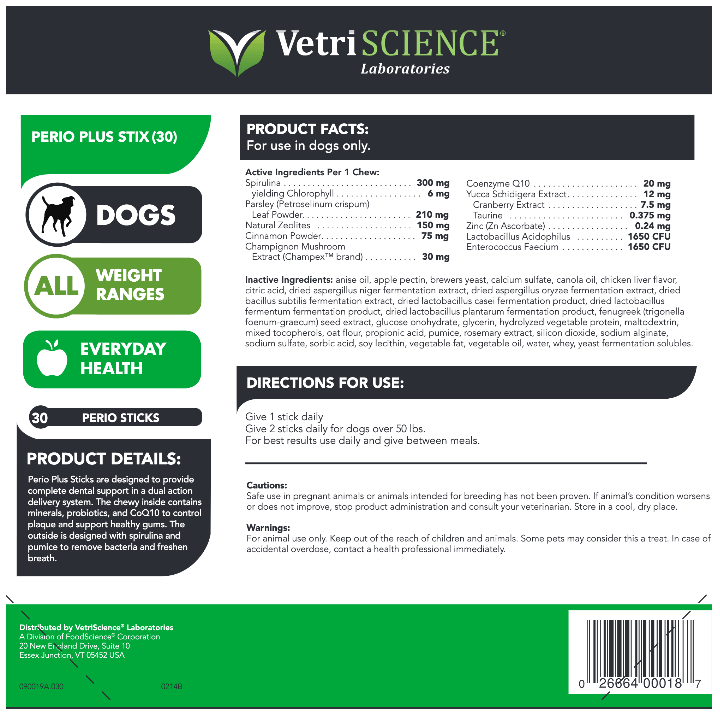 Perio-Plus 30 stix for Dogs VetriScience Supplement - Conners Clinic