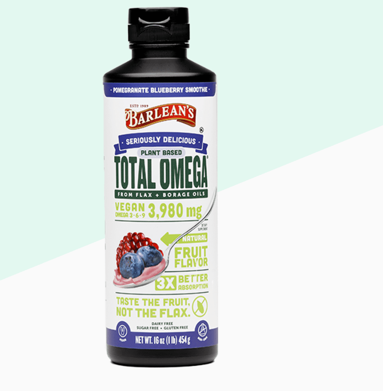 Seriously Delicious Plant Based Total Omega Pomegranate Blueberry Smoothie 16 oz    * Barlean’s Supplement - Conners Clinic