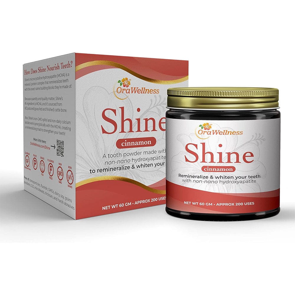 Shine Remineralizing & Tooth Whitening Powder - 60g Jar OraWellness Toothpaste Cinnamon - Conners Clinic