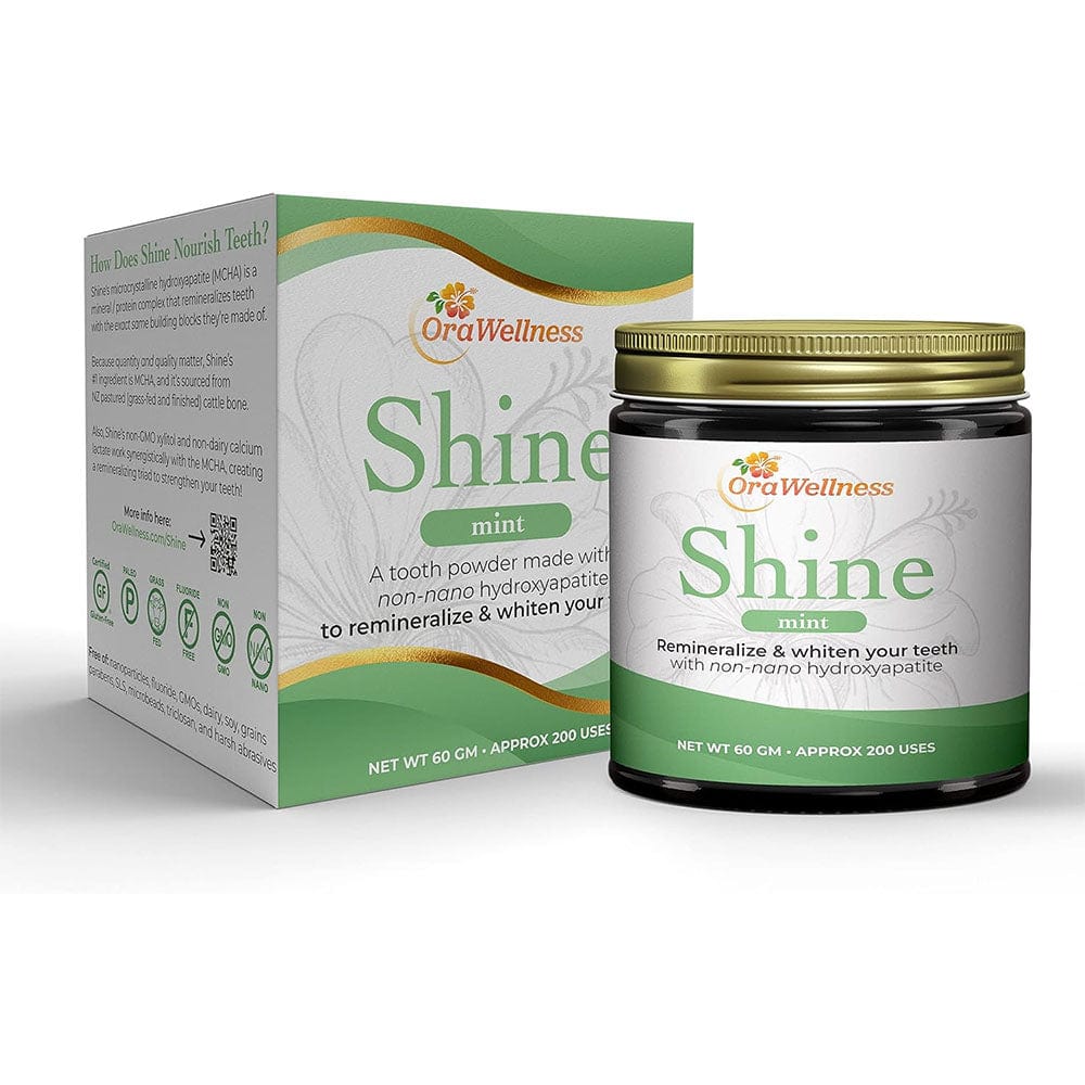 Shine Remineralizing & Tooth Whitening Powder - 60g Jar OraWellness Toothpaste Mint - Conners Clinic