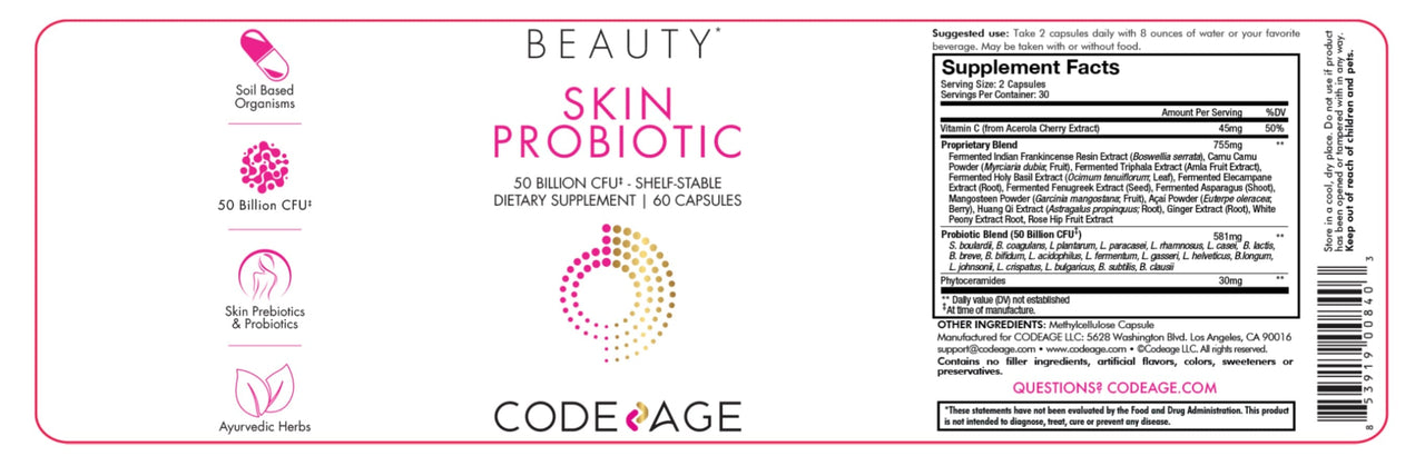 Skin Probiotic 60 caps * Code Age Supplement - Conners Clinic