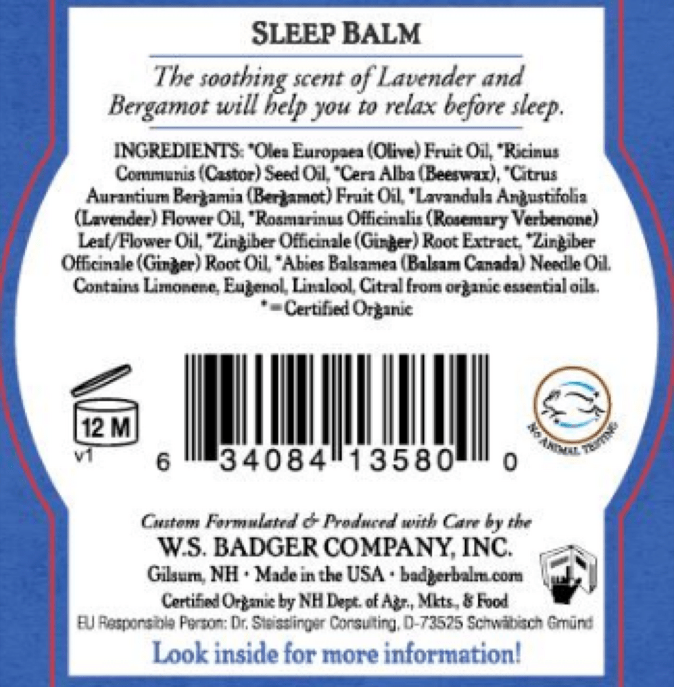 Sleep Balm * Badger Supplement - Conners Clinic