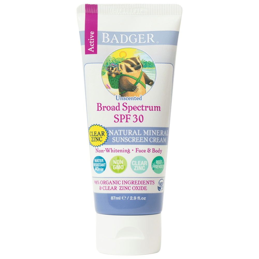 SPF 30 Clear Zinc Sunscreen Cream * Badger Supplement - Conners Clinic