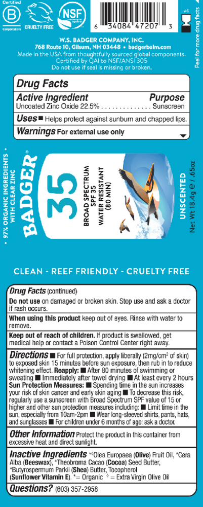 SPF 35 Active Mineral Face Stick * Badger Supplement - Conners Clinic