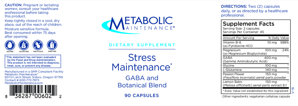 Stress Maintenance * Metabolic Maintenance Supplement - Conners Clinic