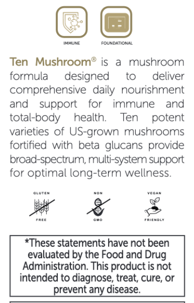 Ten Mushroom 120 caps.    * EcoNugenics Supplement - Conners Clinic