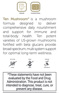 Thumbnail for Ten Mushroom 120 caps.    * EcoNugenics Supplement - Conners Clinic