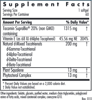 Tocomin SupraBio Tocot 200mg 60 gels Allergy Research Group Supplement - Conners Clinic