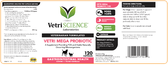 Vetri Mega Probiotic 120 caps VetriScience Supplement - Conners Clinic