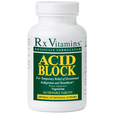 Acid Block 60 Chewable Tablets Rx Vitamins Supplement - Conners Clinic