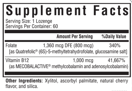 Active B12 with L-5-MTHF 60 Lozenges Seeking Health Supplement - Conners Clinic