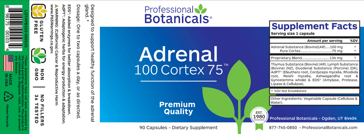 ADRENAL 100 CORTEX 75 (90T) Biotics Research Supplement - Conners Clinic