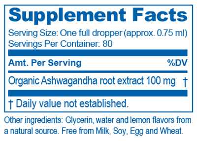 Adult Ashwagandha Drops - 2 fl oz Ayush Herbs Supplement - Conners Clinic