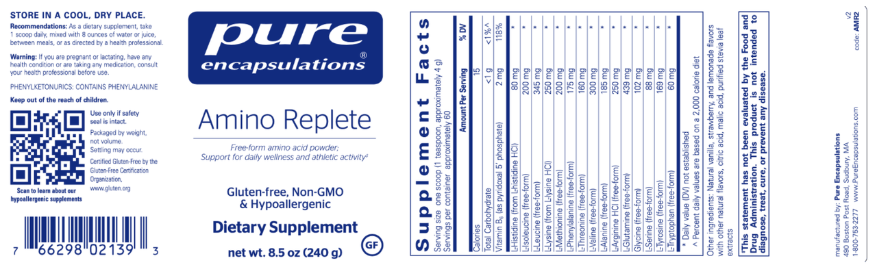 Amino Replete 240 g * Pure Encapsulations Supplement - Conners Clinic