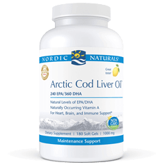 Arctic Cod Liver Oil 180 Softgels Nordic Naturals Supplement - Conners Clinic