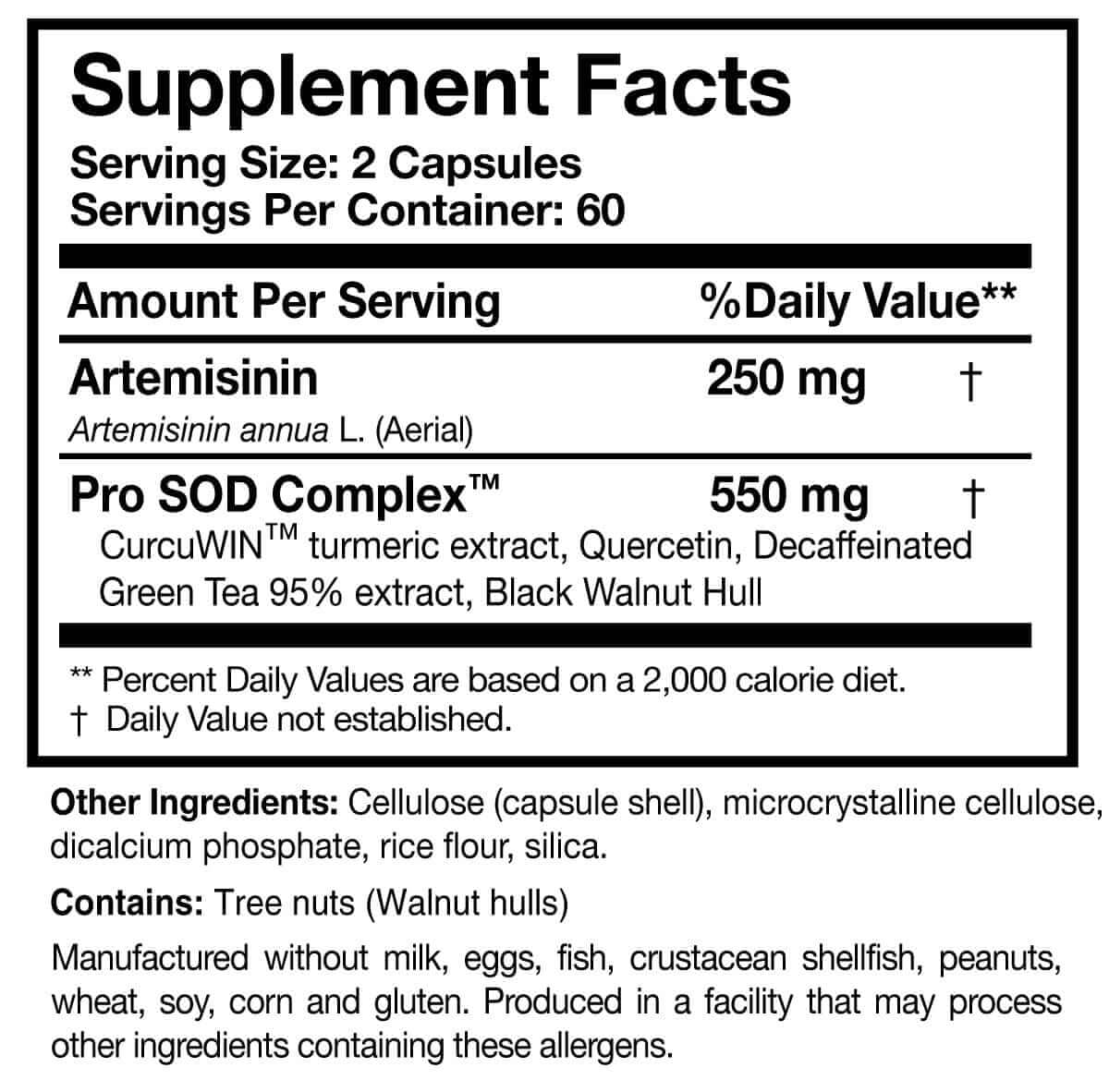 Artemisinin SOD - 120 Capsules Researched Nutritionals Supplement - Conners Clinic
