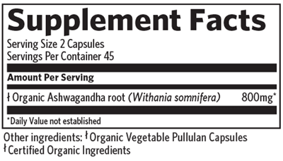 Ashwagandha 90 Capsules Organic India Supplement - Conners Clinic