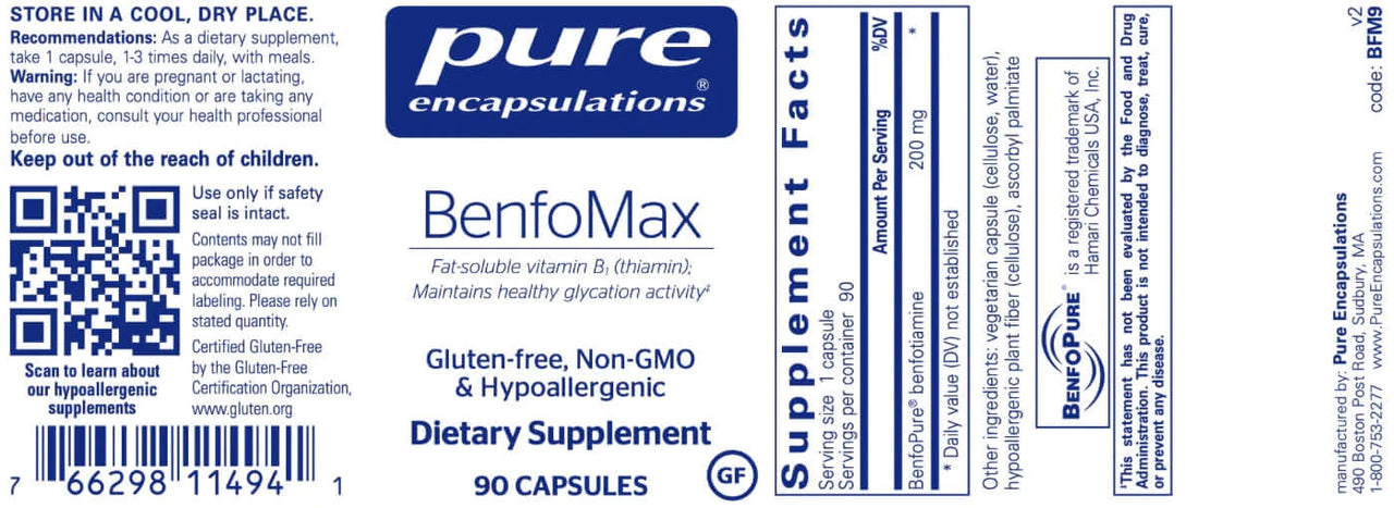 BenfoMax 90 caps * Pure Encapsulations Supplement - Conners Clinic