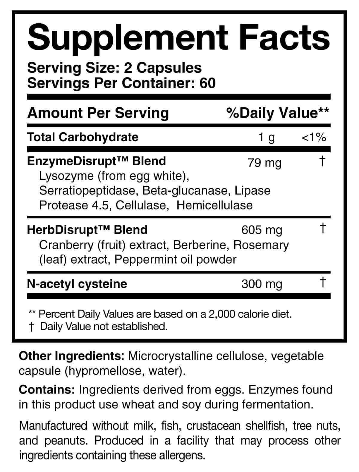 BioDisrupt - 120 Capsules Researched Nutritionals Supplement - Conners Clinic