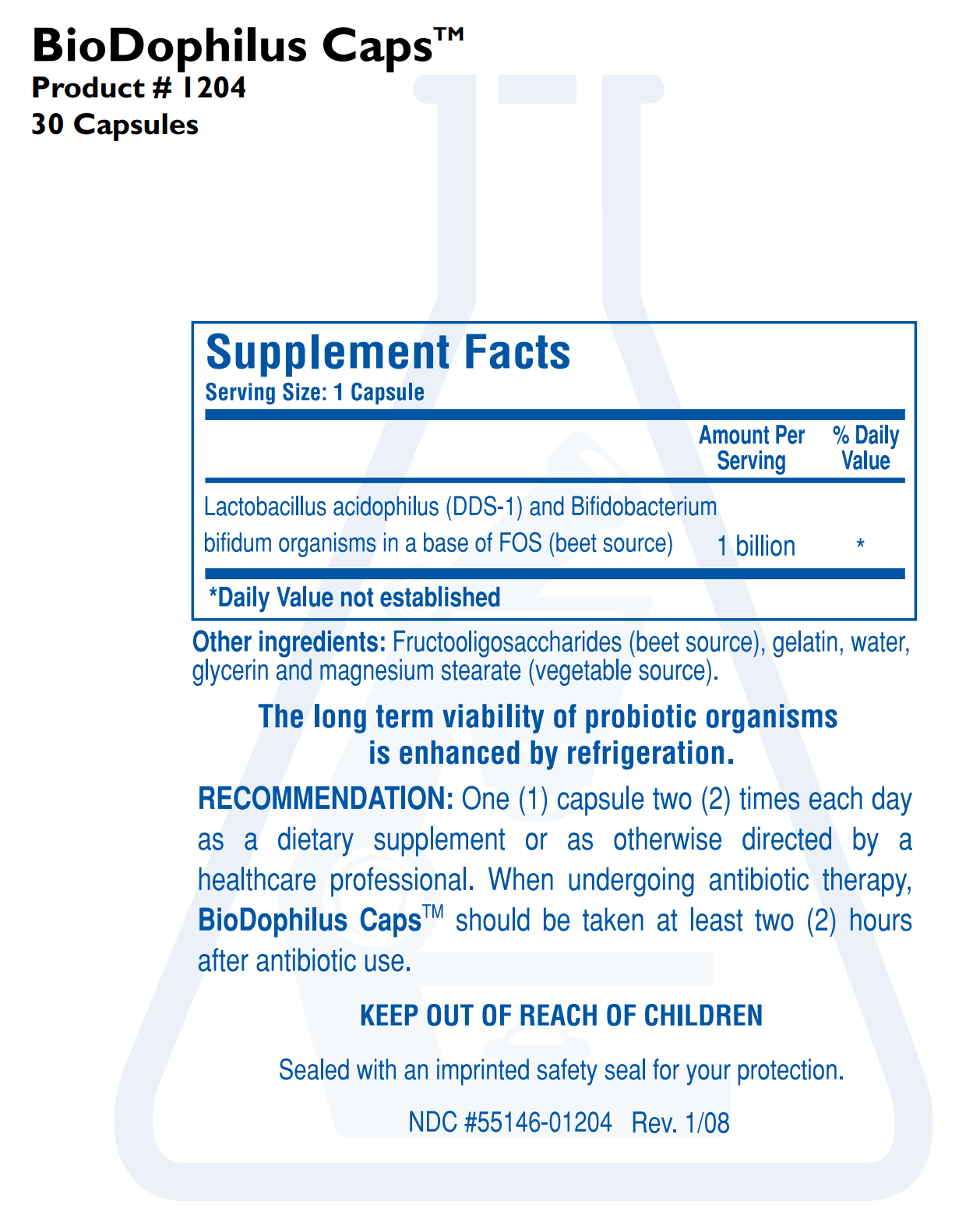 BIODOPHILUS CAPS (30C) Biotics Research Supplement - Conners Clinic