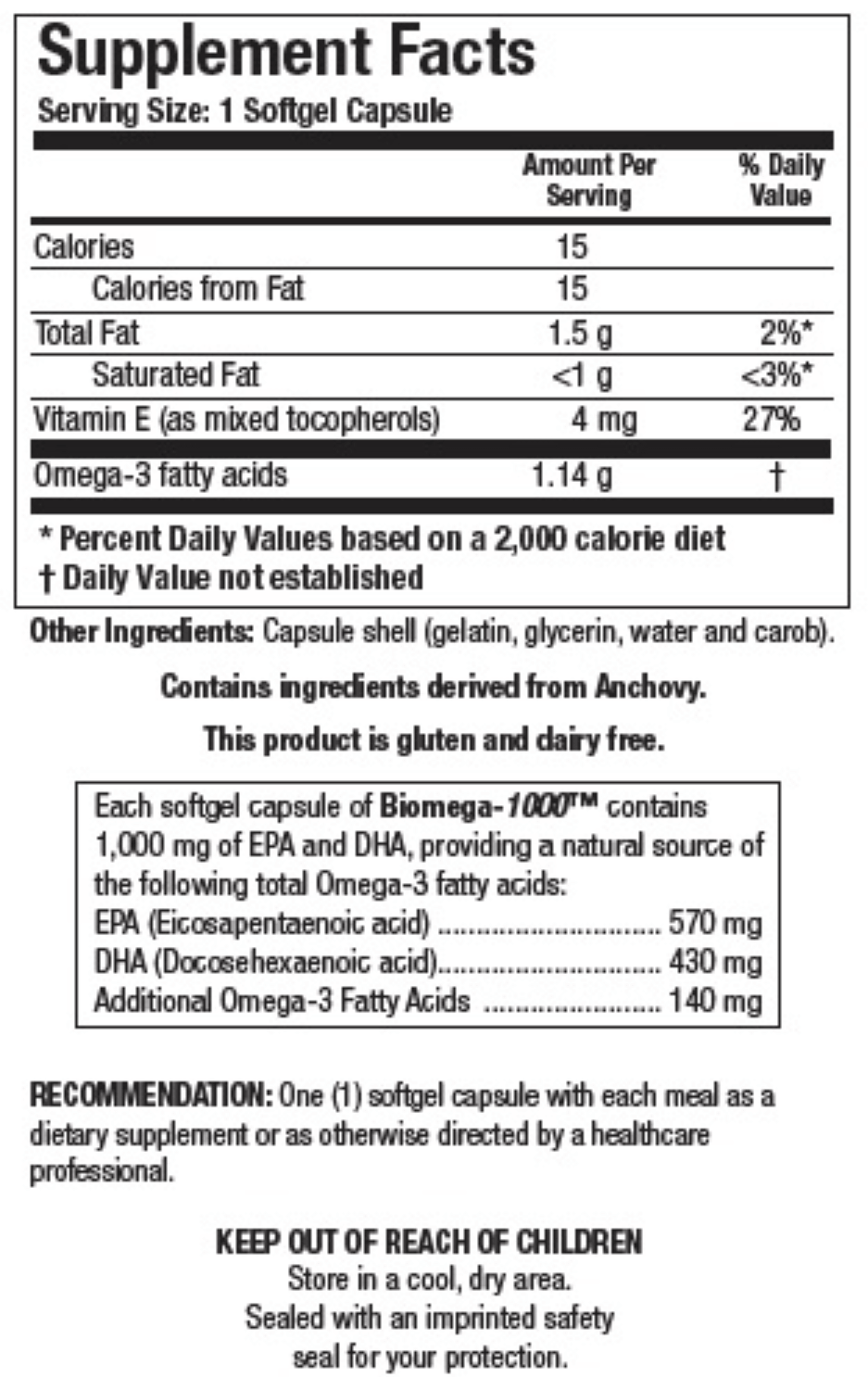 BIOMEGA-1000 (90C) Biotics Research Supplement - Conners Clinic