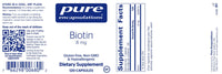 Thumbnail for Biotin 8 mg 120 vcaps * Pure Encapsulations Supplement - Conners Clinic