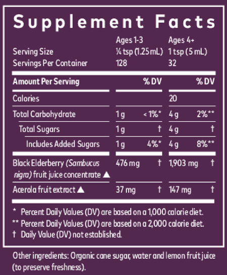 Black Elderberry Syrup Extra Strength 5.4 fl oz Gaia Herbs Supplement - Conners Clinic