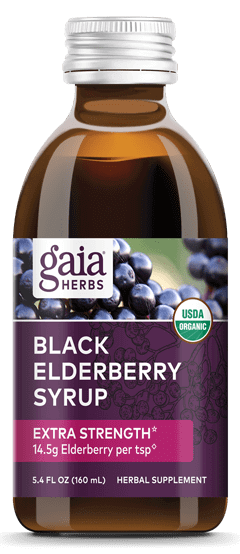 Black Elderberry Syrup Extra Strength 5.4 fl oz Gaia Herbs Supplement - Conners Clinic